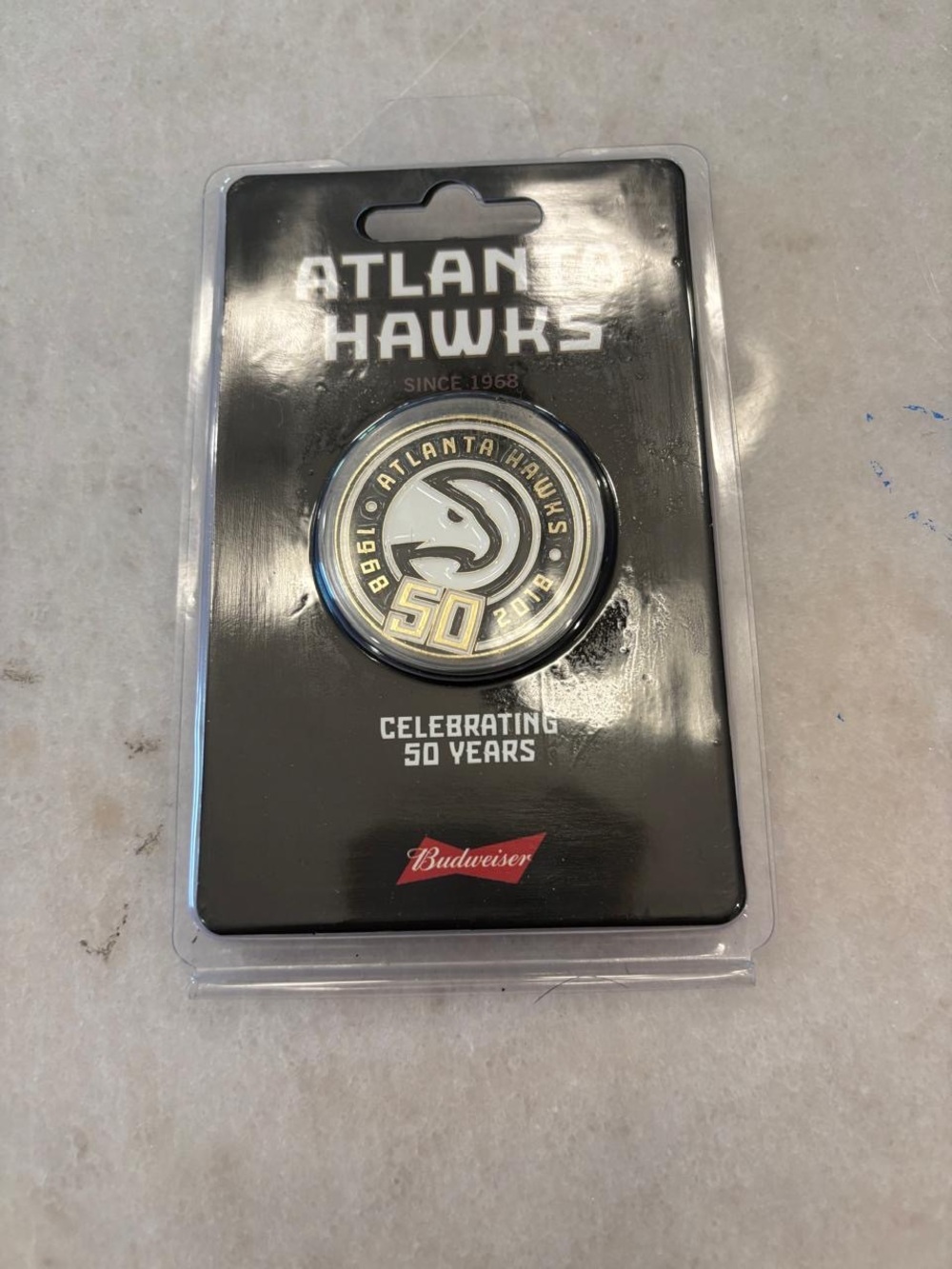 Atlanta Hawks 50th Anniversary Budweiser Challenge Coin Sealed #A109